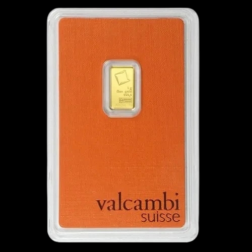 Sztabka 1g złota Valcambi - Front