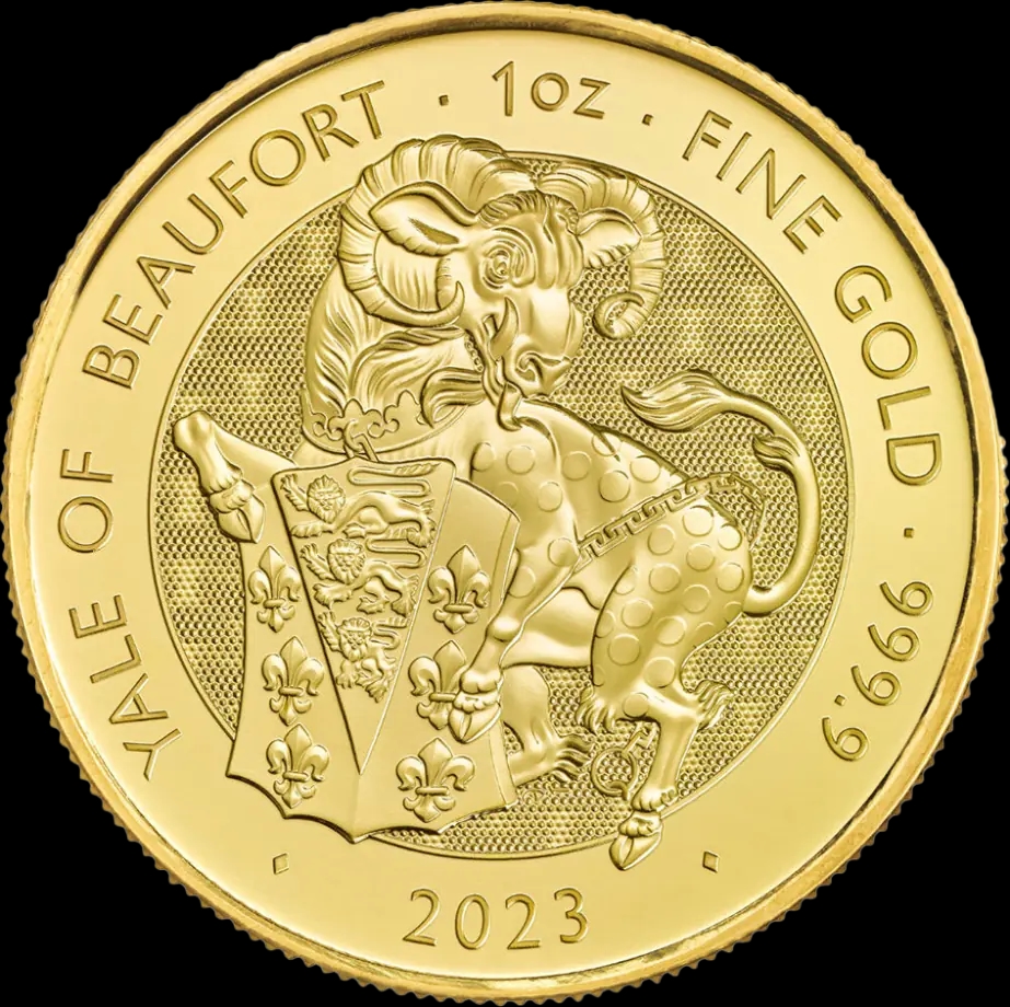 The Royal Tudor Beasts: The Yale Of Beaufort 1 uncja złota 2023 - Front