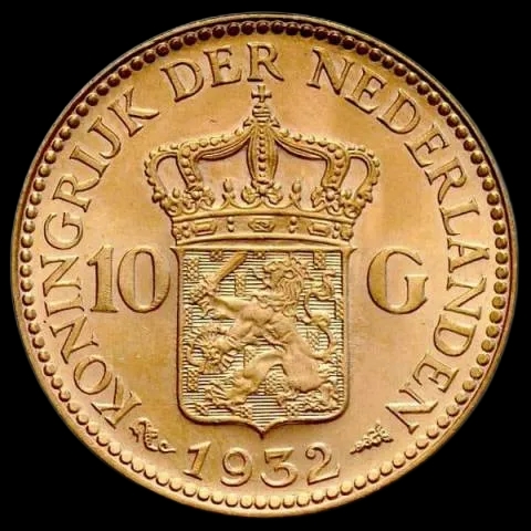 10 Holenderskich Guldenów Wilhelmina 6,06g złota - Back