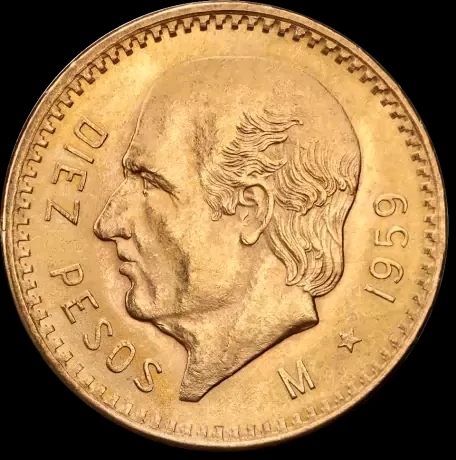 Złota Moneta 10 Pesos Hidalgo - Back