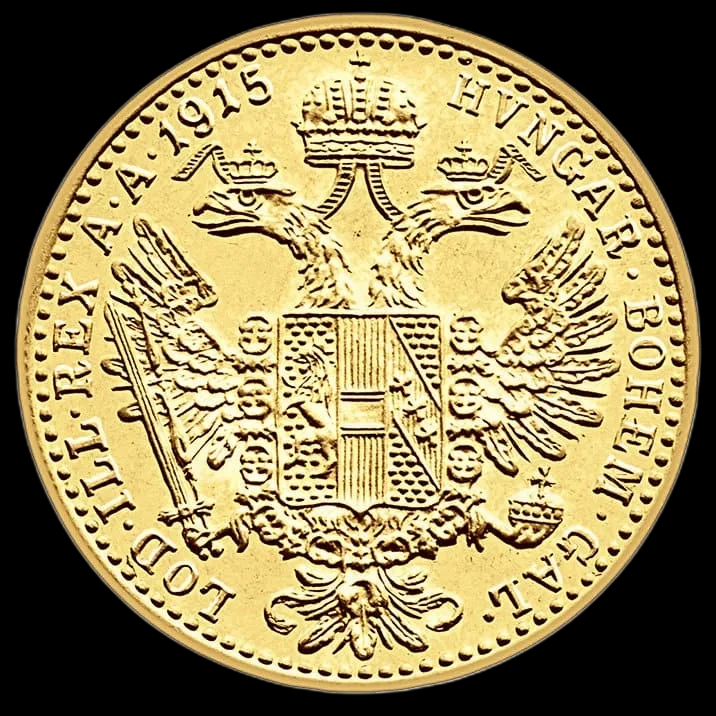 Złoty Dukat Austriacki 1915 Nowe Bicie - Back