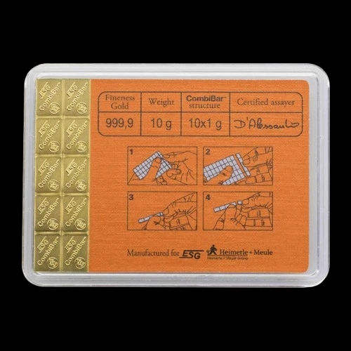 Sztabka Combibar 10x1g złota Valcambi - image 2