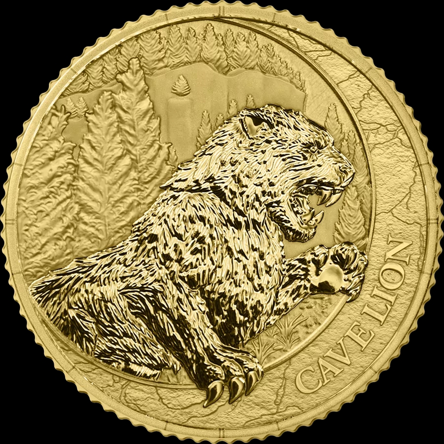 Megafauna Cave Lion 1/10 uncji złota 2026 - image 1