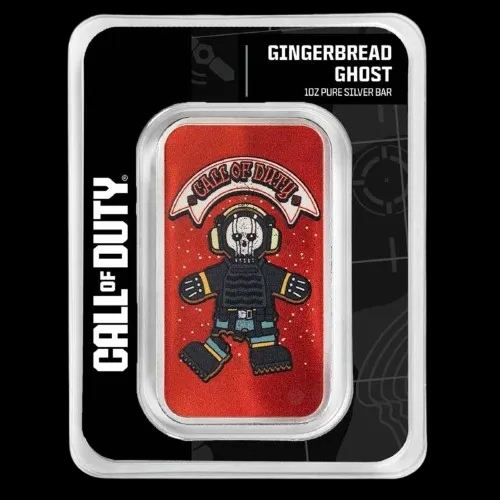 Sztabka Pamp: Call of Duty - Gingerbread Ghost 1 kolorowana uncja Srebra 2025 Prooflike - image 1