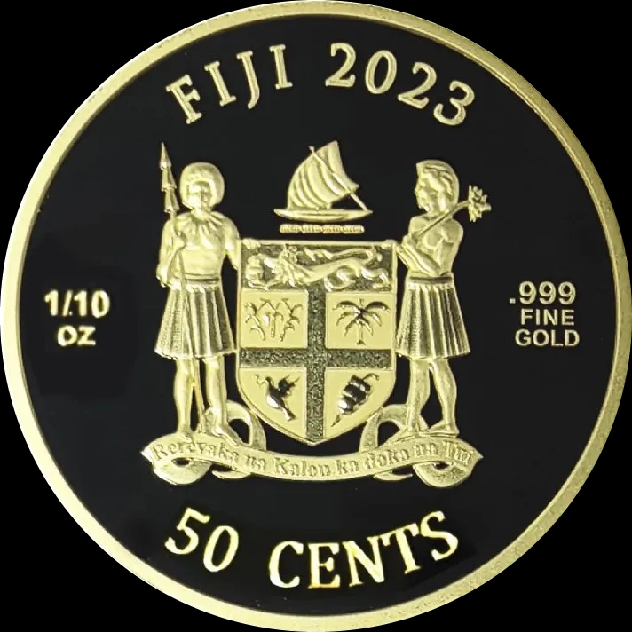 Fiji Cats 1/10 uncji Złota 2023 Prooflike - image 2