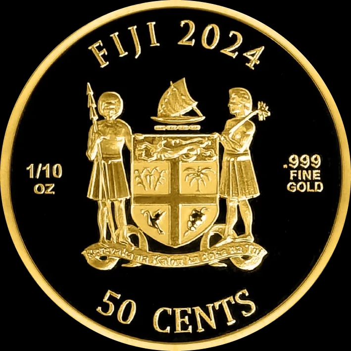 Fiji Cats 1/10 uncji Złota 2024 Prooflike - image 2