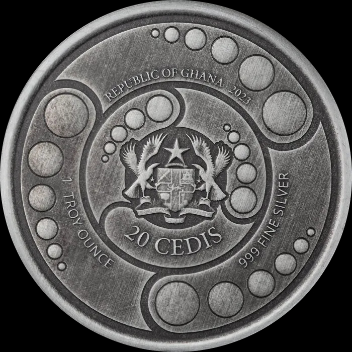 Ghana Alien 1 uncja Srebra Antiqued 2023 - image 2