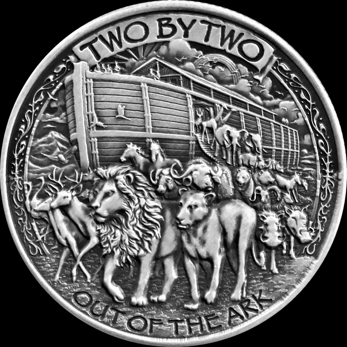 Noah's Ark 1 uncja Srebra 2022 Antiqued - image 2