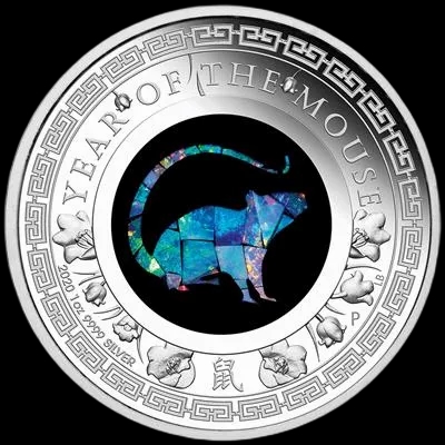 Lunar Rok Myszy 1 uncja srebra 2020 Proof Opal - image 1