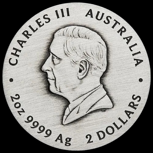 Lunar III Rok Konia 2 uncje srebra High Relief 2026 Antiqued - image 2