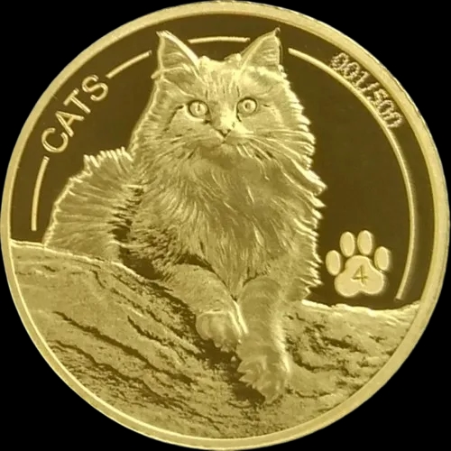 Fiji Cats 1/10 uncji Złota 2025 Prooflike - image 1
