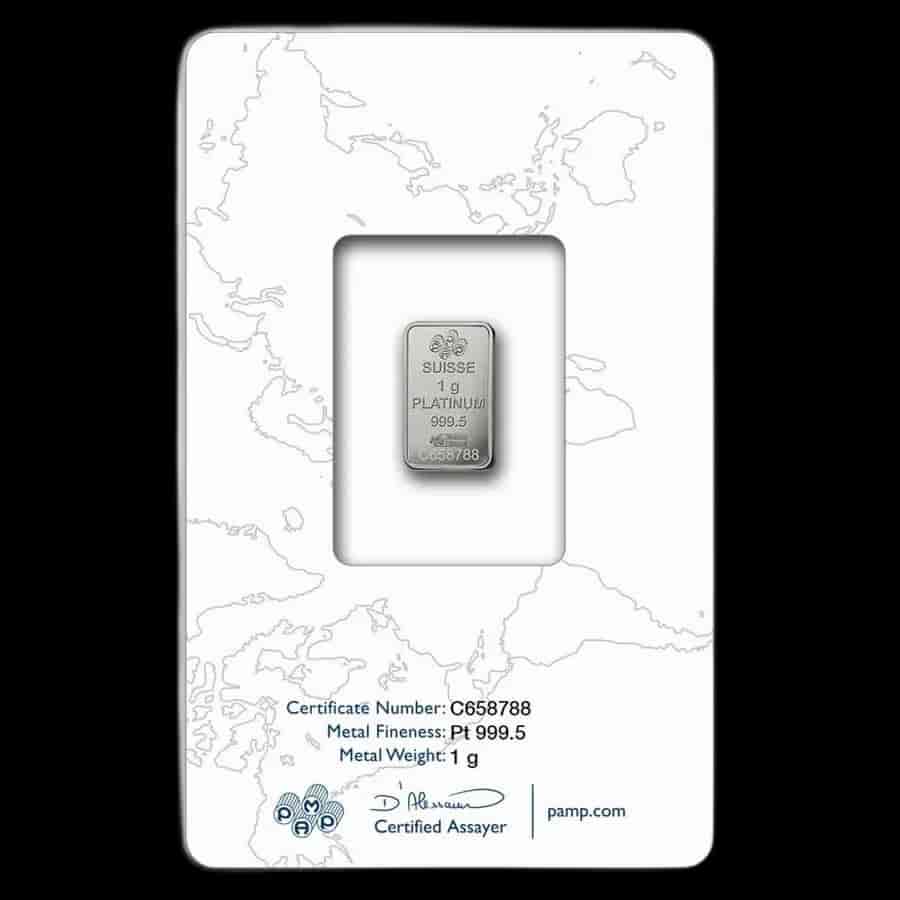 Sztabka 1g Platyny PAMP - Back
