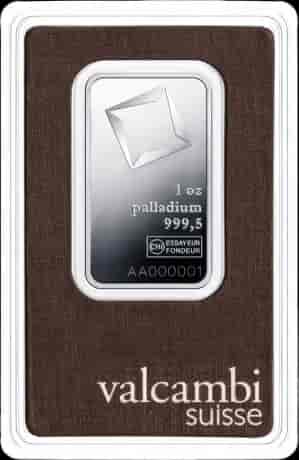Sztabka 1 uncja palladu Valcambi - Front