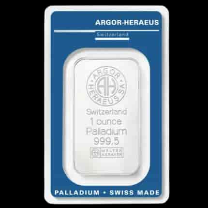 Sztabka 1 uncja palladu Argor-Heraeus - Front