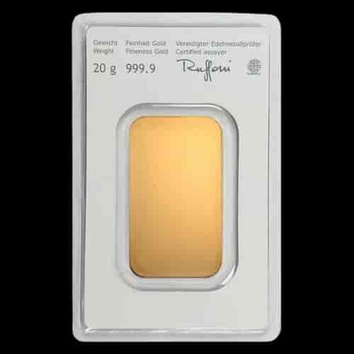 Sztabka 20g złota Austrian Mint - Back