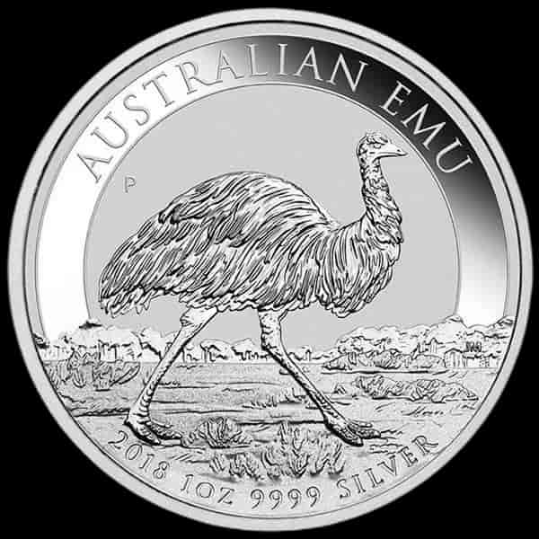 Australijski Emu 1 uncja srebra 2018 - Front