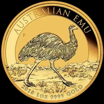Australijski Emu 1 uncja Złota 2018 - Front