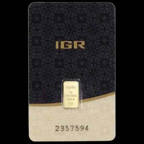 Sztabka 1g złota IGR - Front