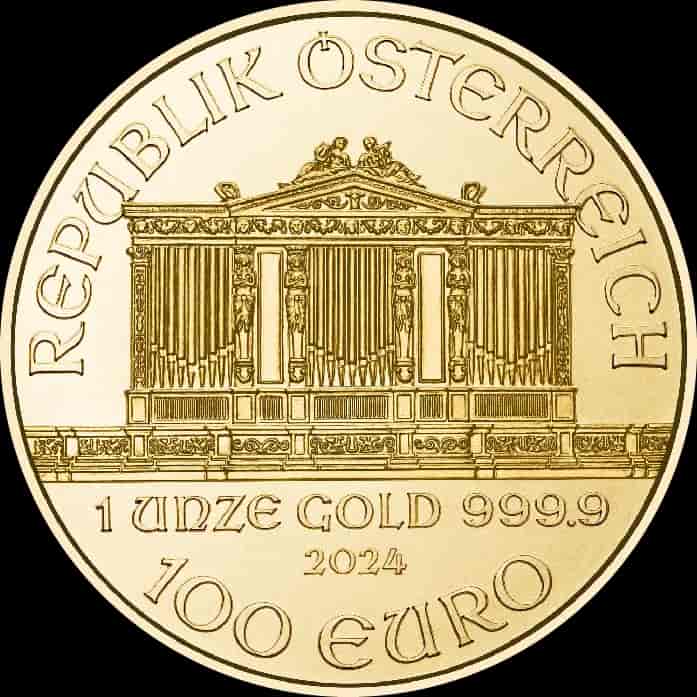Wiedeński Filharmonik 1 uncja złota 2024 - Back