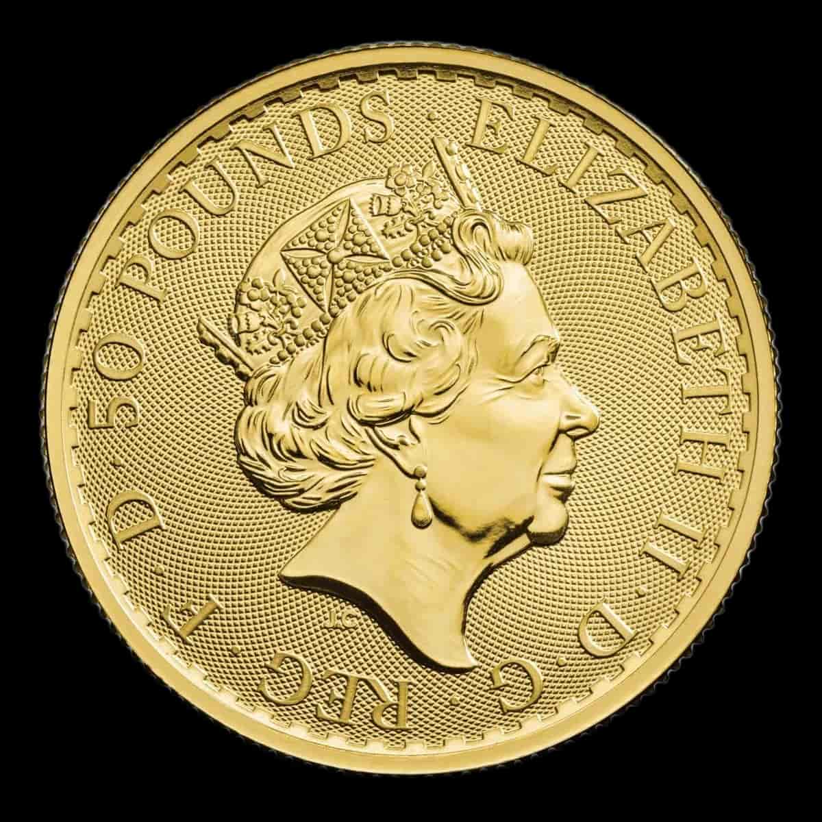Britannia Królowa Elżbieta II 1/2 uncji złota 2023 - Back