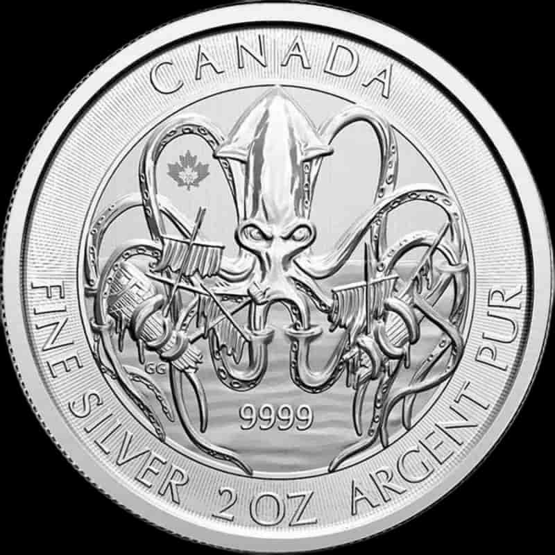 Kraken Creatures of the North 2 uncje srebra 2020 - Front