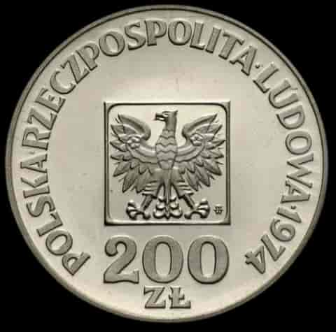Srebrna Moneta XXX Lat PRL Mapka - Back