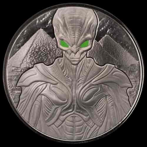 Samoa: Alien 1 uncja Srebra 2025 Rhodium - image 1