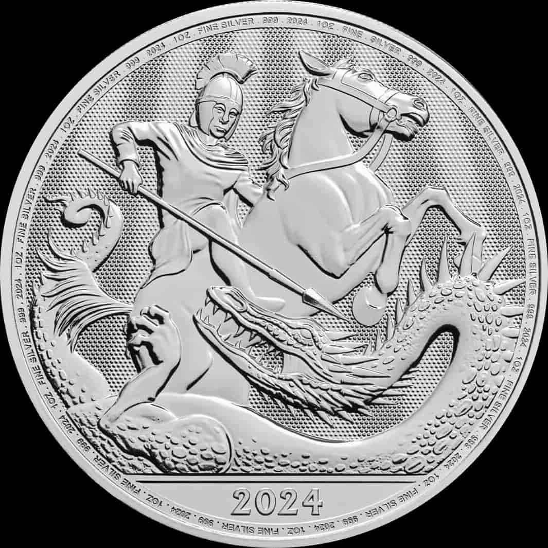 Św. Jerzy i Smok 1 uncja Srebra 2024 - image 1