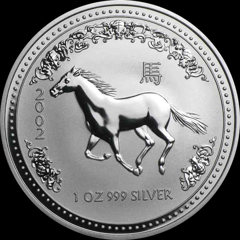 Lunar I Rok Konia 1 uncja Srebra 2002 - image 1