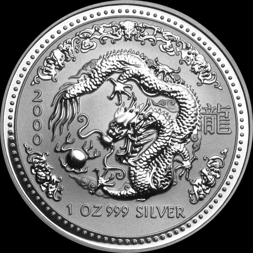Lunar I Rok Smoka 1 uncja srebra 2000 - image 1