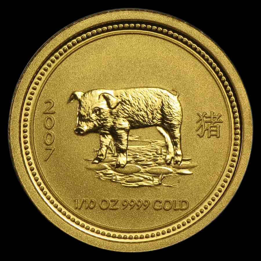 Lunar I Rok Świni 1/10 uncji złota 2007 - image 1