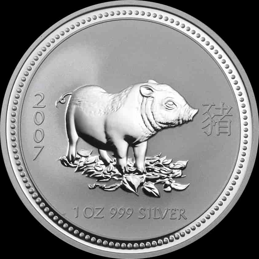 Lunar I Rok Świni 1 uncja Srebra 2007 - image 1