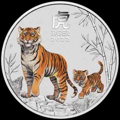 Lunar III Rok Tygrysa 1/2 uncji srebra 2022 Kolorowany - image 1