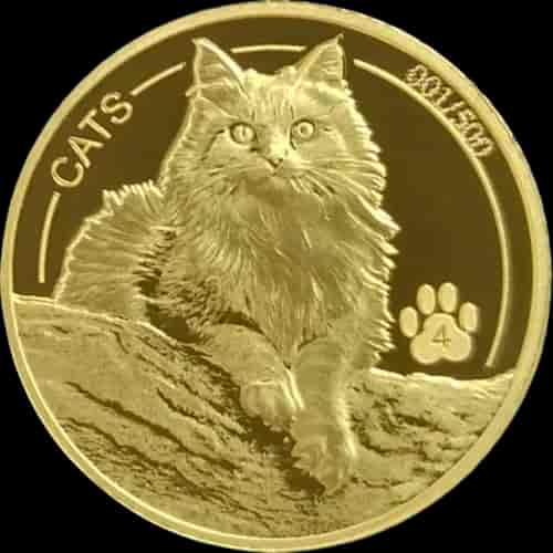 Fiji Cats 1/10 uncji Złota 2025 Prooflike - image 1