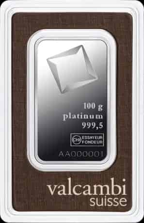 Sztabka 100g platyny Valcambi - thumbnail 1