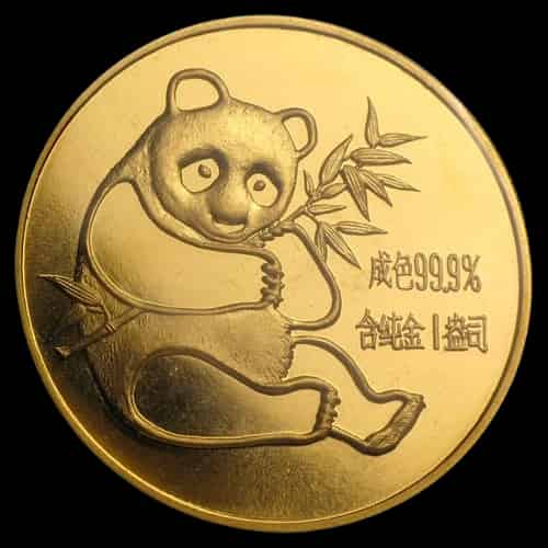 Chińska Panda 1 uncja złota 1982 - miniatura 1