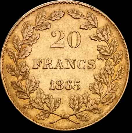 20 Franków Belgijskich Leopold I - thumbnail 2