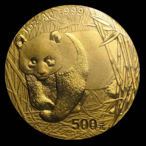 Chińska Panda 1 uncja złota 2001 - miniatura 1