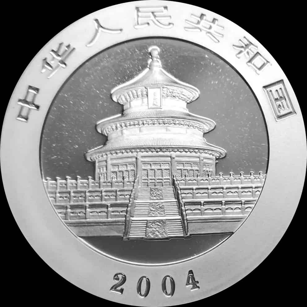 Chińska Panda 1 uncja srebra 2004 - thumbnail 2