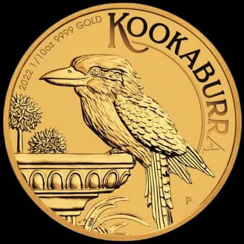 Kookaburra 1/10 uncji złota 2022 - thumbnail 1