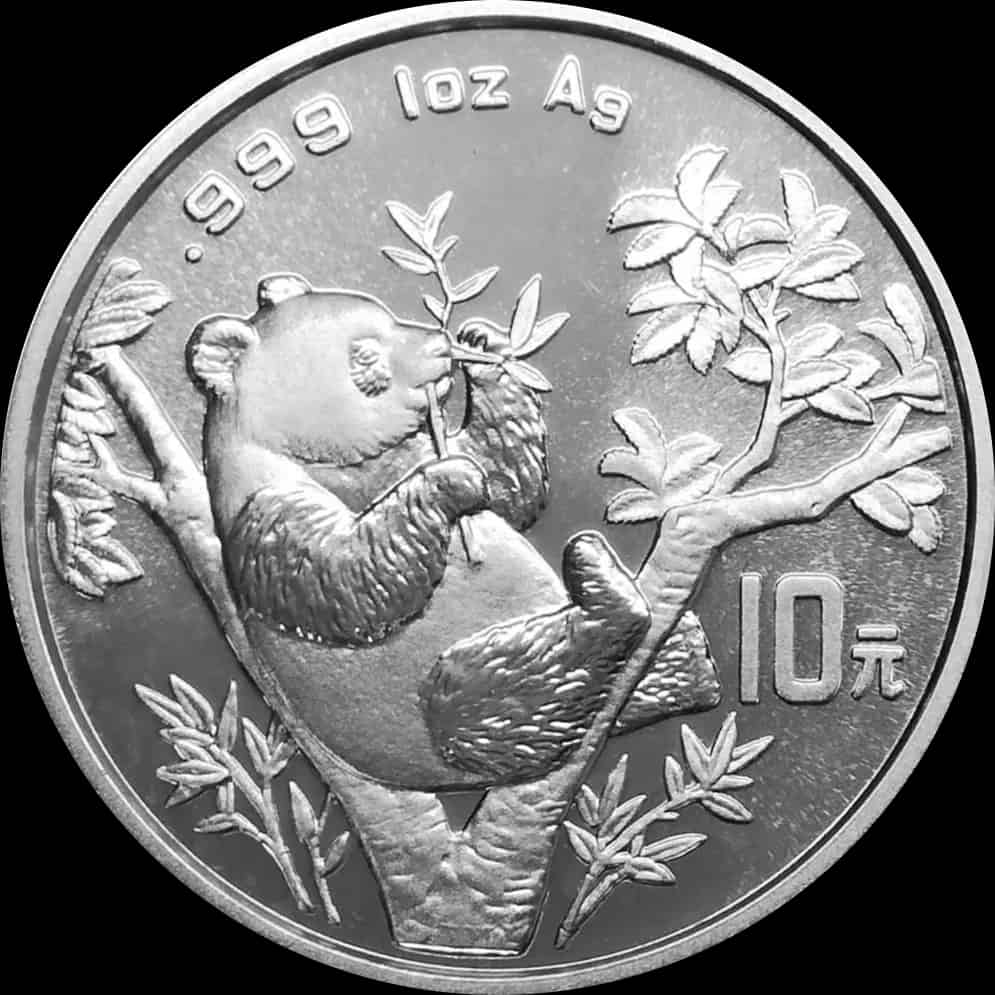 Chińska Panda 1 uncja srebra 1995 - thumbnail 1
