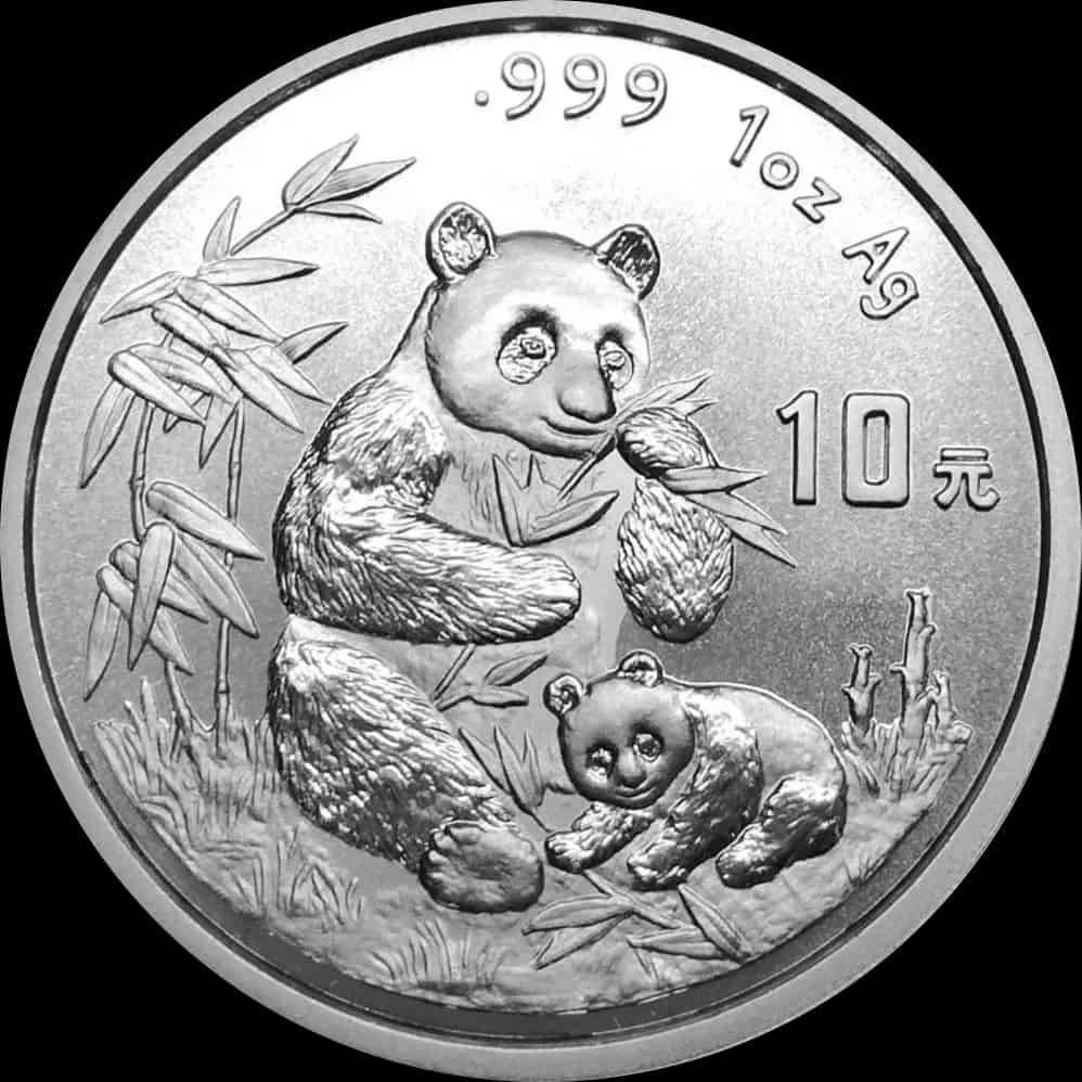 Chińska Panda 1 uncja srebra 1996 - thumbnail 1
