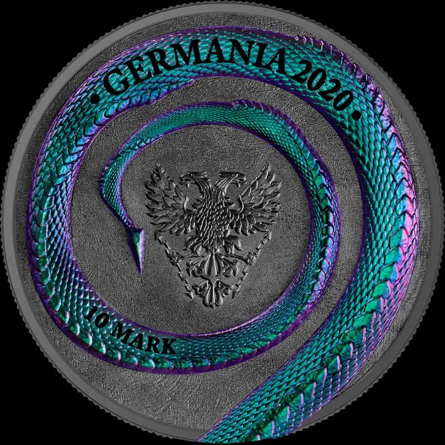 Germania Beasts: Fafnir 2 uncje Srebra Double High Relief 2020 - thumbnail 2