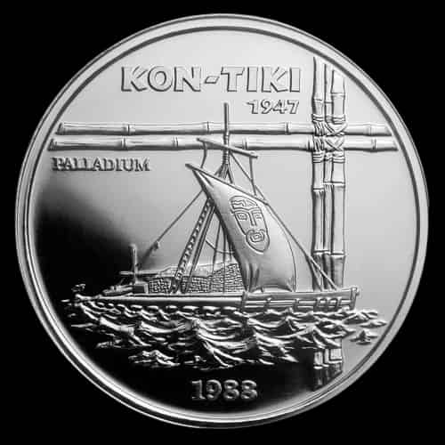 Kon-Tiki 1 uncja palladu 1988 - miniatura 1