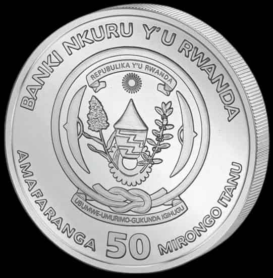Rwanda Lunar Rok Wołu 1 uncja srebra 2021 - thumbnail 2