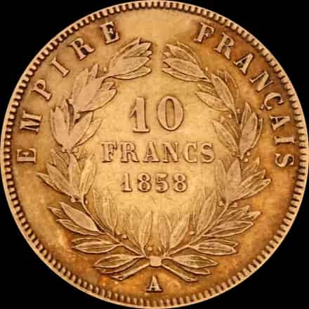 10 Franków Francuskich Napoleon III - thumbnail 2