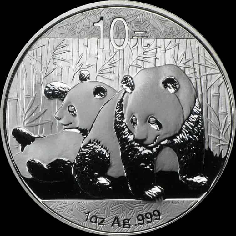 Chińska Panda 1 uncja srebra 2010 - thumbnail 1