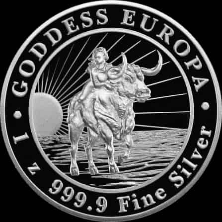 Tokelau: Goddess Europa 1 uncja srebra 2021 - thumbnail 1