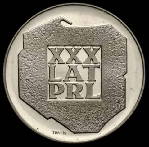 Srebrna Moneta XXX Lat PRL Mapka - thumbnail 1