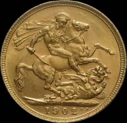 Złoty Suweren: Edward VII 1902 1910 - thumbnail 2